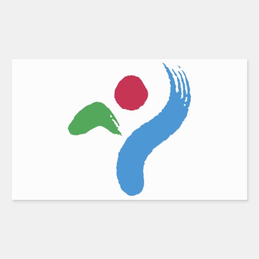 Rechthoekige sticker met vlag van Seoul (Voorkant)