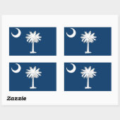 Rechthoekige sticker met vlag van South Carolina (Vel)