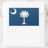 Rechthoekige sticker met vlag van South Carolina (Tas)