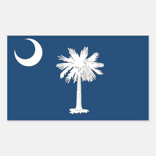 Rechthoekige sticker met vlag van South Carolina (Voorkant)