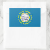 Rechthoekige sticker met vlag van South Dakota (Tas)
