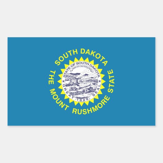 Rechthoekige sticker met vlag van South Dakota (Voorkant)
