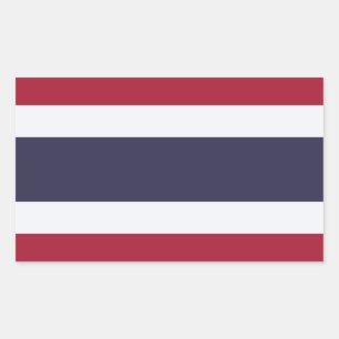 Rechthoekige sticker met Vlag van Thailand