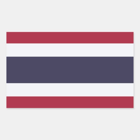 Rechthoekige sticker met Vlag van Thailand (Voorkant)