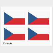 Rechthoekige sticker met vlag van Tsjechië (Vel)