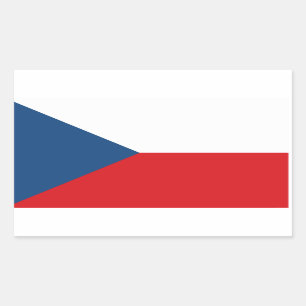Rechthoekige sticker met vlag van Tsjechië