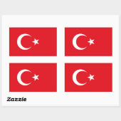 Rechthoekige sticker met vlag van Turkije (Vel)