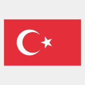Rechthoekige sticker met vlag van Turkije (Voorkant)