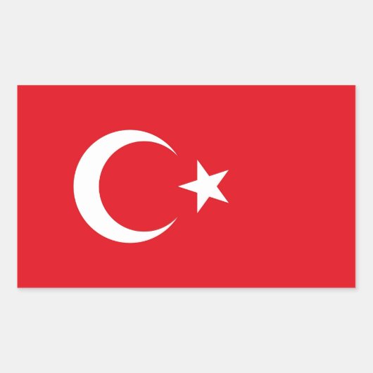 Rechthoekige sticker met vlag van Turkije (Voorkant)