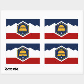 Rechthoekige sticker met vlag van Utah, VS (Vel)