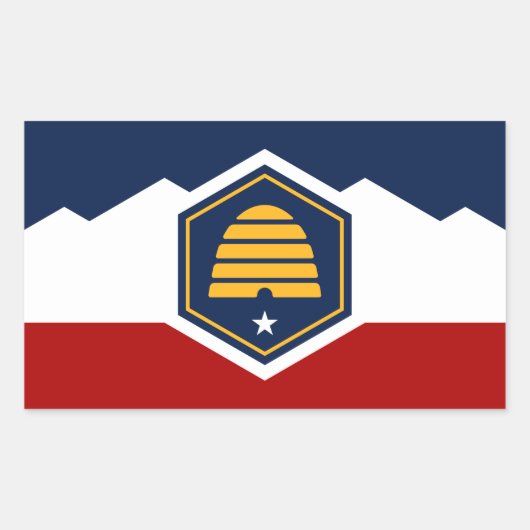 Rechthoekige sticker met vlag van Utah, VS (Voorkant)
