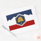 Rechthoekige sticker met vlag van Utah, VS (Envelop)