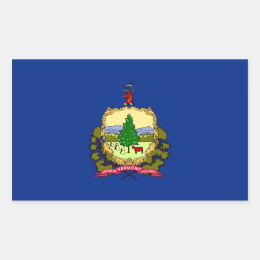 Rechthoekige sticker met Vlag van Vermont (Voorkant)