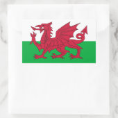 Rechthoekige sticker met vlag van Wales (Tas)