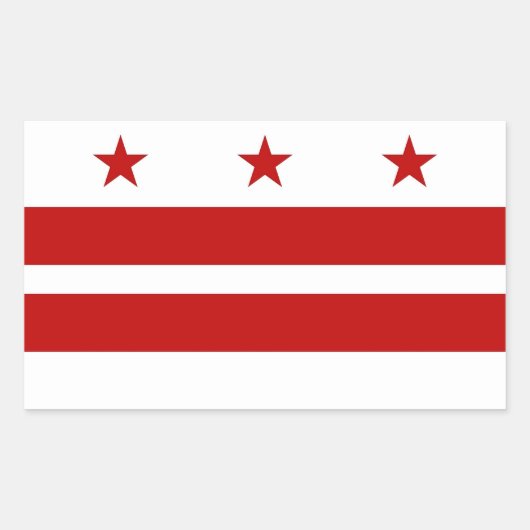 Rechthoekige sticker met vlag van Washington DC (Voorkant)