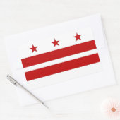 Rechthoekige sticker met vlag van Washington DC (Envelop)