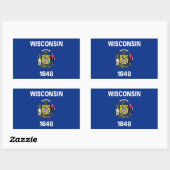 Rechthoekige sticker met vlag van Wisconsin (Vel)