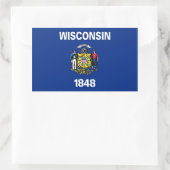 Rechthoekige sticker met vlag van Wisconsin (Tas)