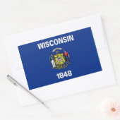 Rechthoekige sticker met vlag van Wisconsin (Envelop)