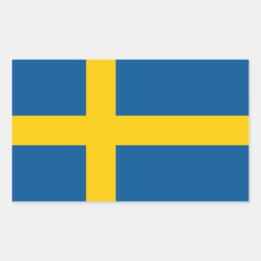 Rechthoekige sticker met vlag van Zweden (Voorkant)