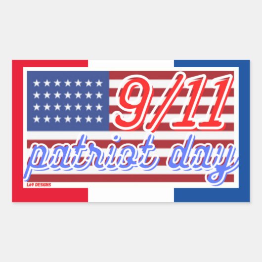 Rechthoekige sticker "PATRIOT DAY" (Voorkant)