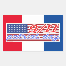 Rechthoekige sticker "PATRIOT DAY"