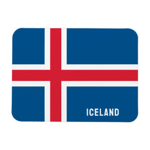 Rechthoekige Sticker van de vlag van IJsland Magneet