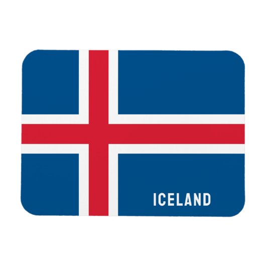 Rechthoekige Sticker van de vlag van IJsland Magneet (Horizontaal)