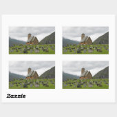 Rechthoekige sticker van staafkerk in Noorwegen (Vel)