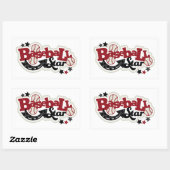 Rechthoekige Stickers/Baseball Star Sticker (Vel)