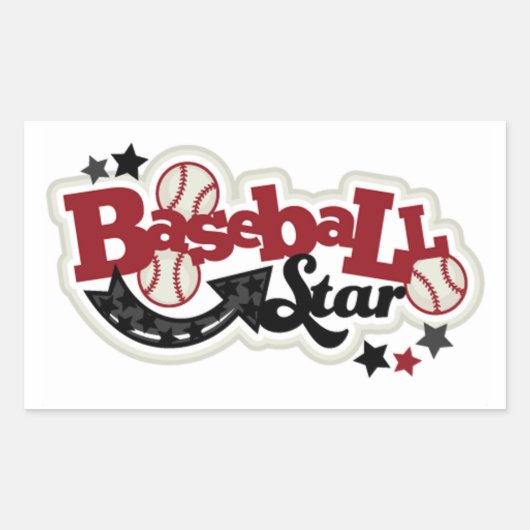 Rechthoekige Stickers/Baseball Star Sticker (Voorkant)