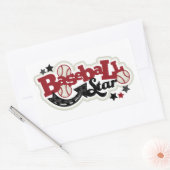 Rechthoekige Stickers/Baseball Star Sticker (Envelop)