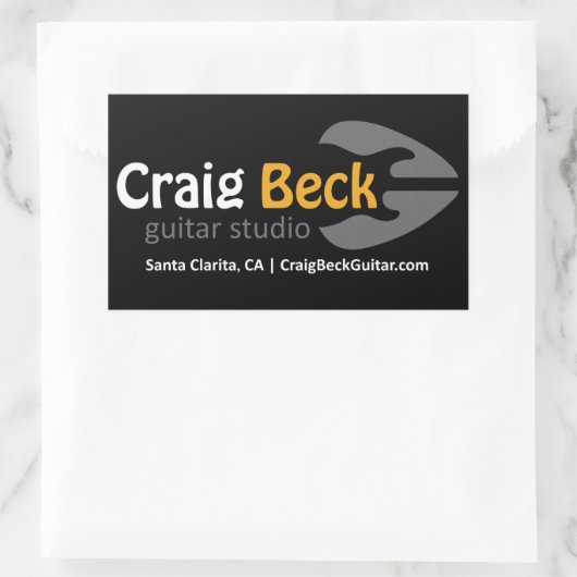 Rechthoekige Stickers | Craig Beck Guitar Studio (Tas)