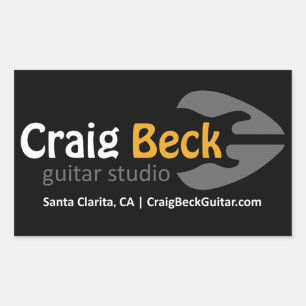 Rechthoekige Stickers   Craig Beck Guitar Studio