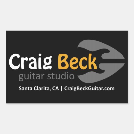 Rechthoekige Stickers | Craig Beck Guitar Studio (Voorkant)