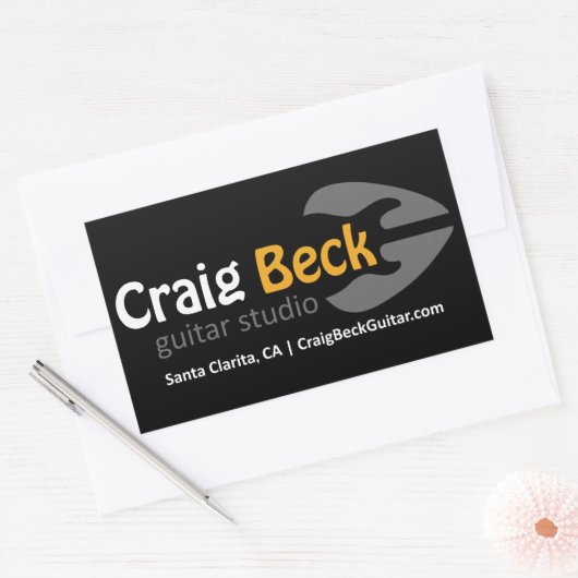 Rechthoekige Stickers | Craig Beck Guitar Studio (Envelop)