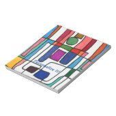 Rechthoekige strepen, warm en koel, met cirkelacce notitieblok (Linkerzijde)