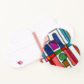 Rechthoekige strepen, warm en koel, met cirkelacce notitieboek (Binnen)