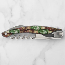 Rechthoekige stukken, gekaard en gevlekt, bruin gr kurkentrekker