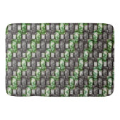 Rechthoekige stukken, gekleurd, grijs groen badmat (Voorkant)