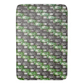 Rechthoekige stukken, gekleurd, grijs groen badmat (Voorkant Verticaal)