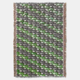 Rechthoekige stukken, gekleurd, grijs groen deken