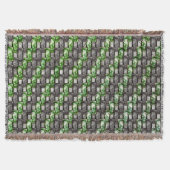 Rechthoekige stukken, gekleurd, grijs groen deken (Voorkant)