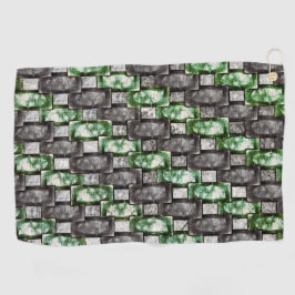 Rechthoekige stukken, gekleurd, grijs groen golfhanddoek