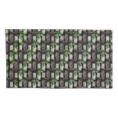 Rechthoekige stukken, gekleurd, grijs groen kussensloop (Achterkant-Rechts)