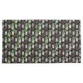 Rechthoekige stukken, gekleurd, grijs groen kussensloop (Voorkant-Rechts)