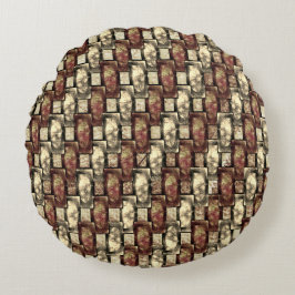 Rechthoekige stukken gesponnen, bruin goud rond kussen