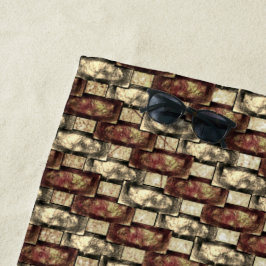 Rechthoekige stukken gesponnen, bruin goud strandlaken