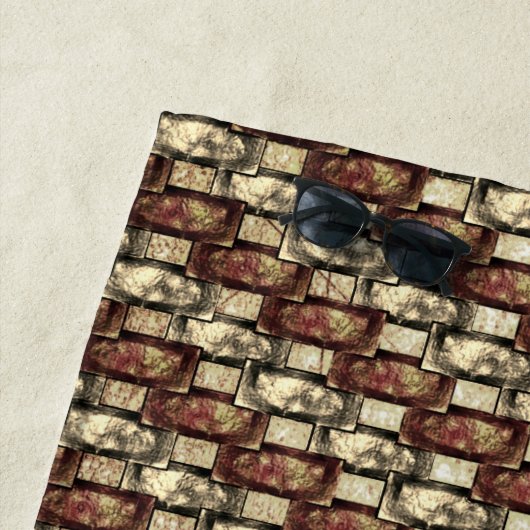 Rechthoekige stukken gesponnen, bruin goud strandlaken (In situ)