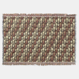 Rechthoekige stukken gesponnen, goudbruin deken